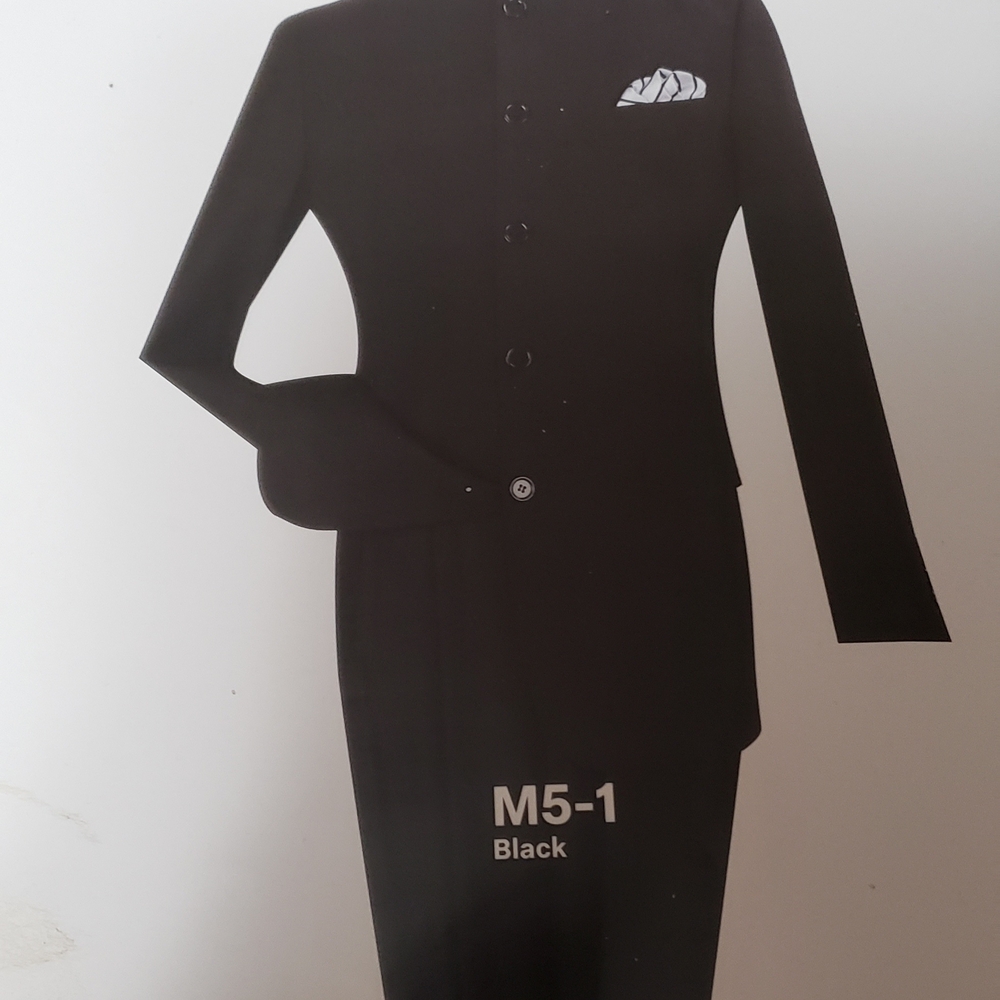 Classic Black Men's Suit with Pocket Square